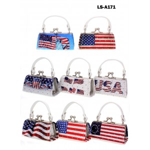 Lipstick Case - USA Flag Print  - 12PCS/PACK - LS-A171